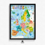 Plakat Mapa EUR PL - 30x40cm (A3)