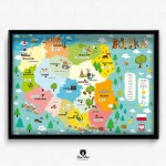 Plakat Mapa Polska - 30x40cm (A3)