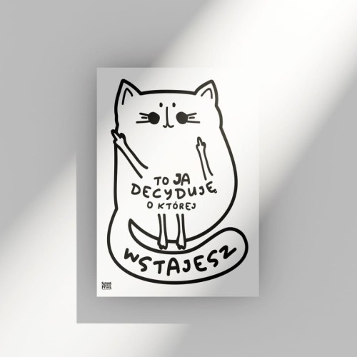 Kartka A6 Wredny kot biały